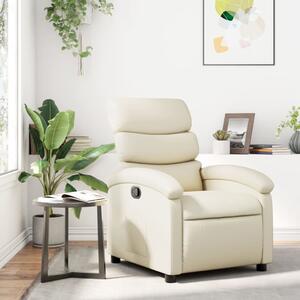 Krémszínű műbőr relaxfotel