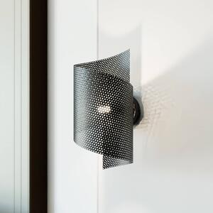 Spirál fali lámpa, fekete, fém, G9, 29 cm magas