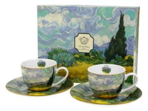 Porcelán csésze szett - 110ml - Van Gogh: Búzaföld Ciprusokkal