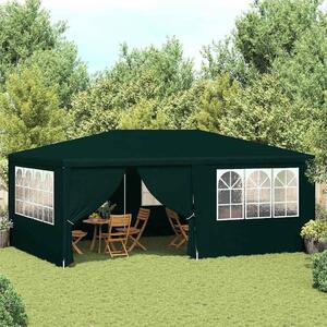 Zöld rendezvénysátor oldalfalakkal 4 x 6 m 90 g/m²