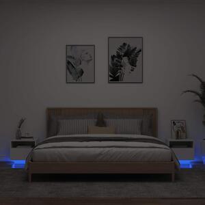 2 db fehér éjjeliszekrény LED-világítással 40 x 39 x 37 cm