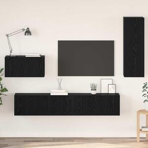 Fali TV Szekrény Falra szerelhető 4 pcs Fekete tölgy Faanyag