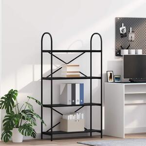 Könyvespolc 4 szintes 80 x 30 x 146 cm Szerelt fa Fekete tölgy