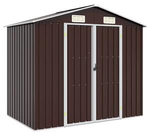Barna horganyzott acél kerti fészer 205 x 129 x 183 cm