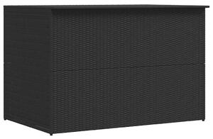 Fekete polyrattan kerti tárolóláda 150 x 100 x 100 cm
