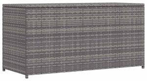 Szürke polyrattan kerti tárolóláda 120 x 50 x 60 cm