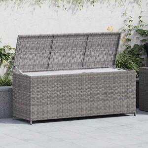 Szürke polyrattan kerti tárolóláda 150 x 50 x 60 cm