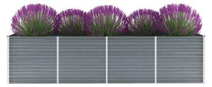 VidaXL szürke horganyzott acél kerti magaságyás 320 x 80 x 77 cm