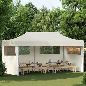 Krémszínű összecsukható pavilon 3 x 6 m