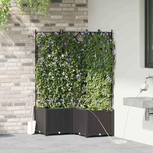 VidaXL Kerti cserép 3 pcs Fekete 80 x 80 x 142 cm Műanyag