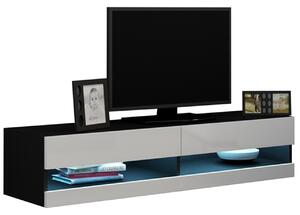 BUTORLINE TV szekrény 140 VIGO NEW VG12C fekete / fehér fényes
