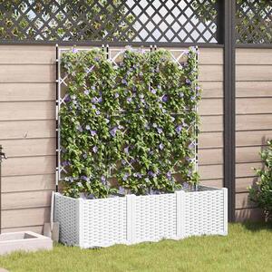 Kertész cserép rácsos változattal 3 pcs Fehér 120 x 40 x 143 cm