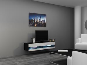 BUTORLINE TV szekrény 140 GOVI NEW VG12C fekete / fehér fényes