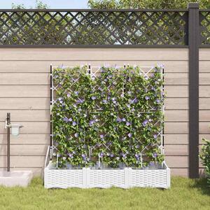 VidaXL Kerti cserép 3 pcs Fehér 120 x 40 x 126 cm Műanyag