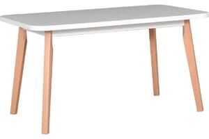 BUTORLINE Asztal OSLO 6 80x140/180 fehér laminált / természetes bükk