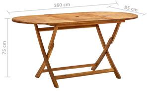 VidaXL tömör akácfa összecsukható kerti asztal 160 x 85 x 75 cm
