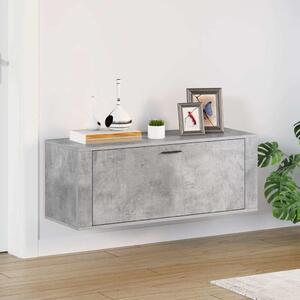 Betonszürke szerelt fa fali cipőszekrény 100x35x38 cm