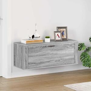 Szürke sonoma színű szerelt fa fali cipősszekrény 100x35x38 cm