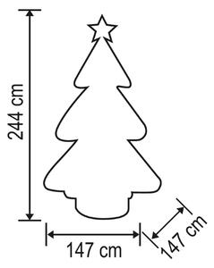 HOME Felfújható Karácsonyfa, 240cm, Belső LED Projektorral