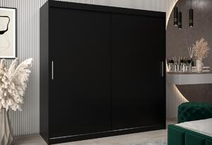 TOKYO tolóajtós szekrény 200, 200x200x62, fekete