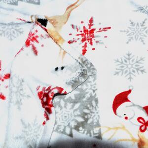 NORTH POLE fehér karácsonyi mikroplüss takaró Méret: 200 x 220 cm