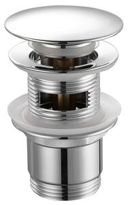 Aqualine Aqualine, Mosdó kifolyó 5/4", kattanás, nagy dugó, vastagság 30-45 mm, króm, TF7001