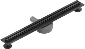 Mexen Lapos rozsdamentes zuhanytálca 360°-ban forgatható szifonnal 60 cm, SLIM mintás, fekete, 1741060