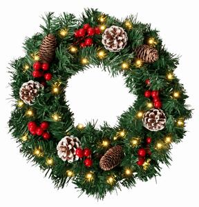 Adventi ajtókoszorú COSY GLOW 50 cm LED világítással