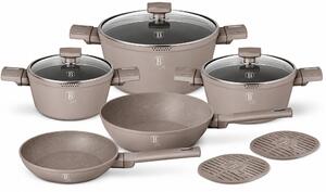 BERLINGER HAUS Taupe Edénykészlet 10 db-os szett szürke színben INDUKCIÓS BH-8110NN