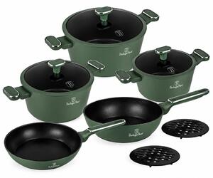 BERLINGER HAUS Matte Green Edénykészlet 10 db-os szett zöld színben INDUKCIÓS BH-8207N