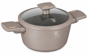 BERLINGER HAUS Taupe Bevonatos lábos 25L üvegfedővel tapadásmentes titánPro bevonat szürke színben 20×10,4cm INDUKCIÓS BH-8100