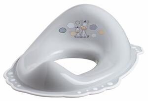BISK Erga 4 KIDS, gyermek WC-ülőke Zebra csúszásgátló gumival, szürke, ERG-08315