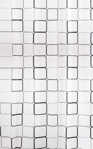 BISK Erga Peva, zuhanyfüggöny 180x200cm, poliészter, fehér-fekete, ERG-06894