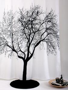 BISK Erga Peva, zuhanyfüggöny 180x200cm, poliészter, fehér-fekete fa mintás, ERG-04440