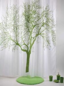 BISK Erga Peva, zuhanyfüggöny 180x200cm, poliészter, fehér-zöld fa mintás, ERG-04439