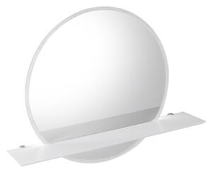 Sapho, VISO LED háttérvilágítású kerek tükör átmérője 80cm polccal, matt fehér, VS080-01