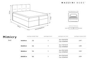 Szürke boxspring ágy tárolóhellyel 160x200 cm Mimicry – Mazzini Beds