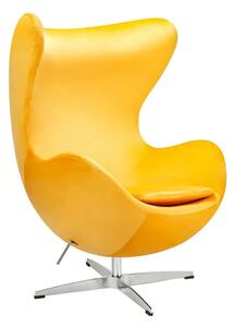 Egg Classic Velvet fotel alumínium lábbal - sárga bársony