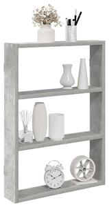 Betonszürke szerelt fa fali polc 43 x 9 x 60 cm