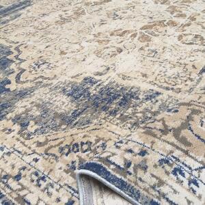 Bézsbarna szőnyeg kék vintage mintával Szélesség: 200 cm | Hossz: 290 cm