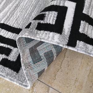 Stílusos szürke szőnyeg fekete mintával Szélesség: 80 cm | Hossz: 150 cm
