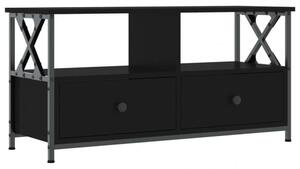 Fekete szerelt fa és vas tv-szekrény 90 x 33 x 45 cm (831793)