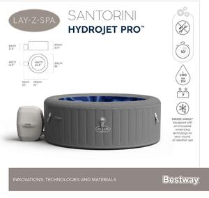 Lay-Z-Spa Santorini Hydrojet Pro 216x80cm Felfújható jakuzzi LED 