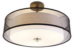 Modern mennyezeti lámpa fekete-fehér 50 cm 3-fényes - Drum Duo