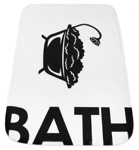 Erga kiegészítők, fürdőszoba szőnyeg 60x40 cm, fehér-fekete, ERG-YKA-CH.BATH-WHT
