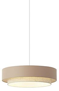 Modern, bézs függőlámpa természetes színnel, 50 cm, 3 égős - Drum Duo