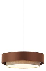 Modern függőlámpa sötét bronz színben, taupe színnel 50 cm 3-lámpás - Drum Duo