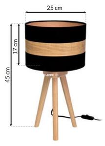Háromlábú asztali fa lámpa (Terra)