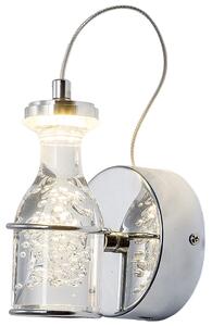 Milagro Bottle fali LED lámpa, króm-áttetsző