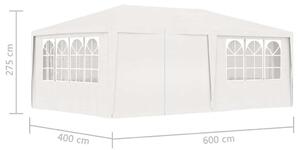 VidaXL fehér rendezvénysátor oldalfalakkal 4 x 6 m 90 g/m²